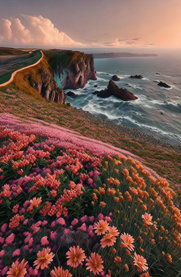 Flowers on the cliff
