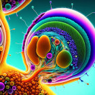 Vivid Abstract Cell Art with Layered Structures & Dynamic Textures