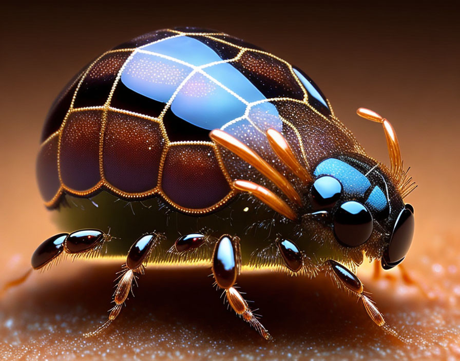 Detailed Stylized Digital Image of Glossy Beetle