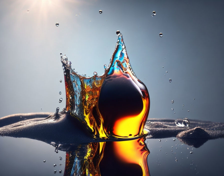 Vivid Water Droplet Impact Creates Dynamic Crown Splash