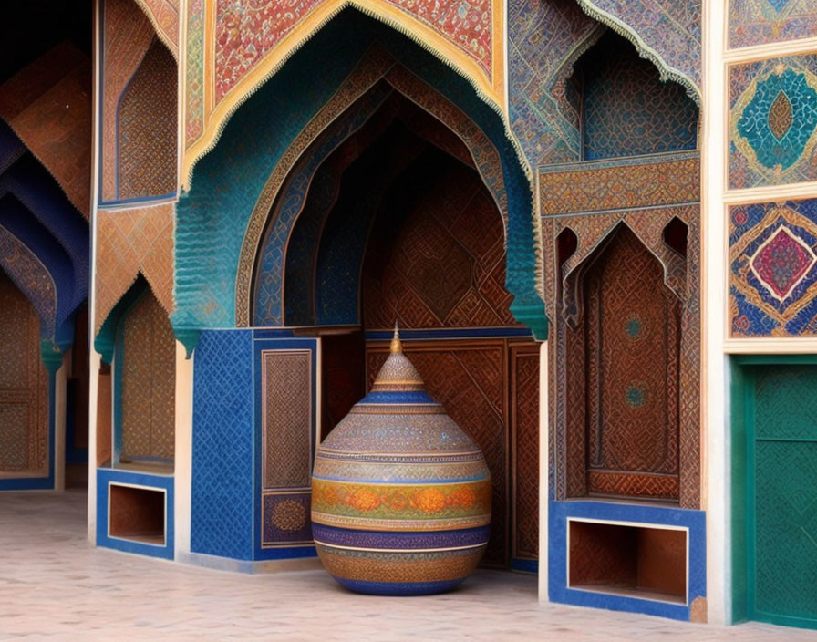 Vibrant mosaic patterns in traditional Middle Eastern decor