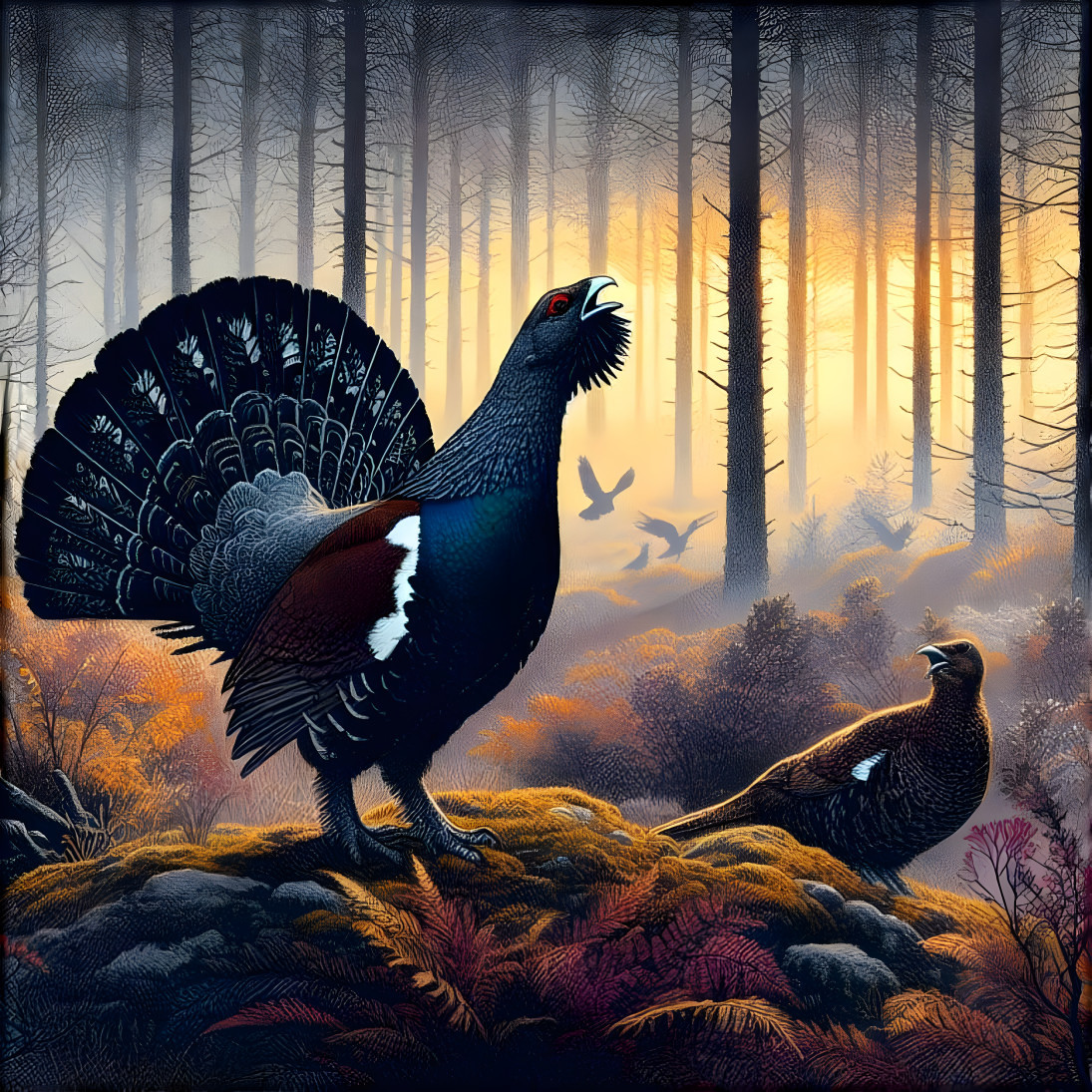 Western Capercaillie Wood Grouses