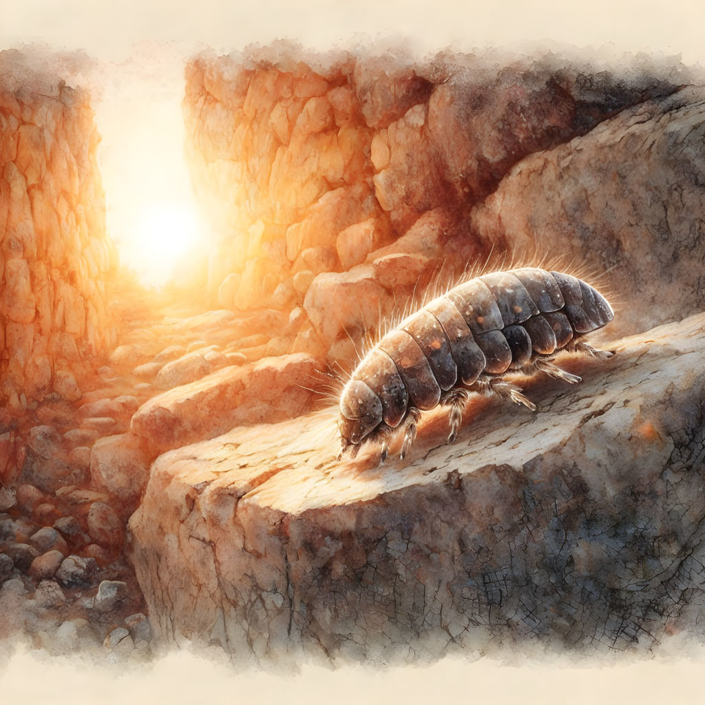 A Stone Louse in a crumbling stone wall