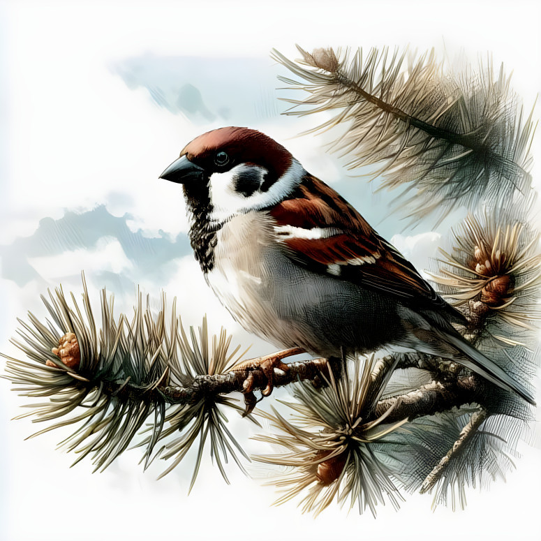 Eurasian Tree Sparrow (without Captain)