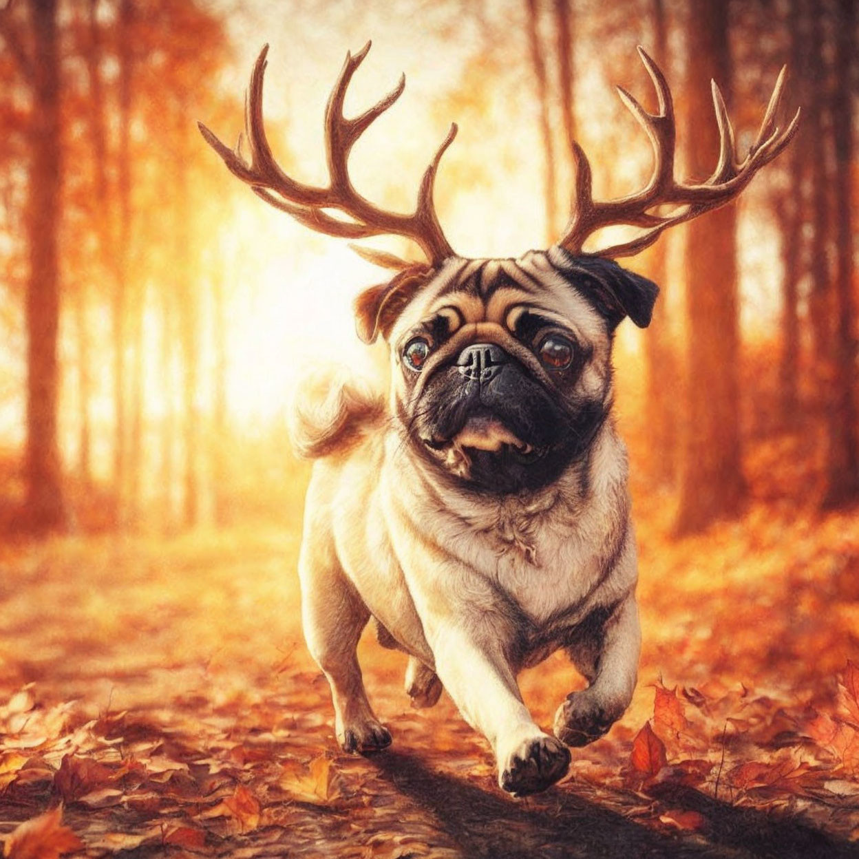 Running German Forest Pug or Rennender Walmops