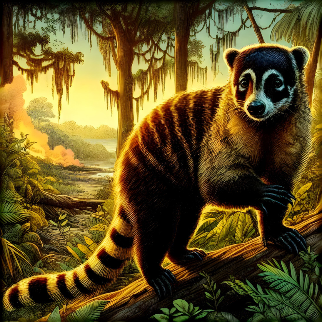 South American Ring-Tailed Coati 