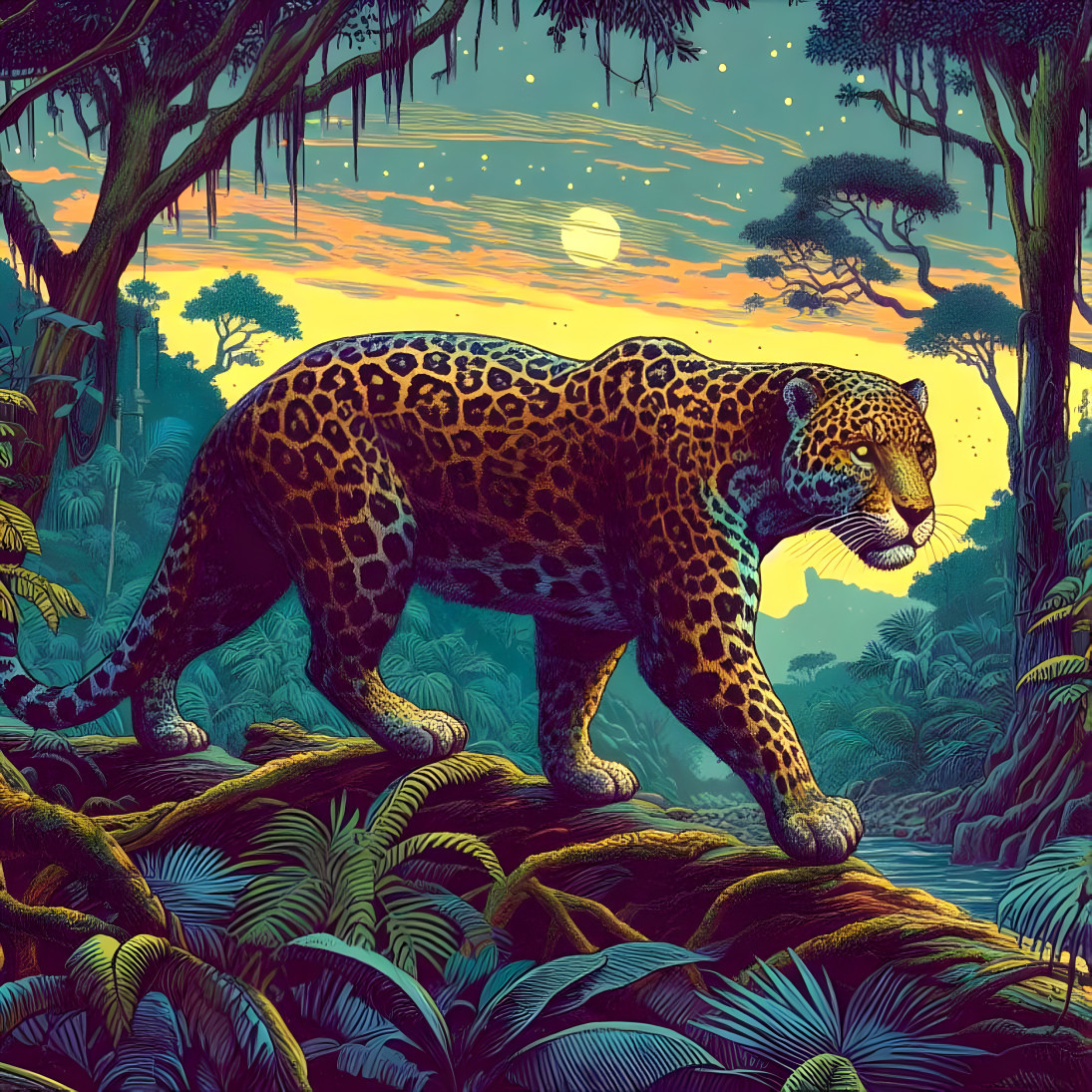 Striding Jaguar