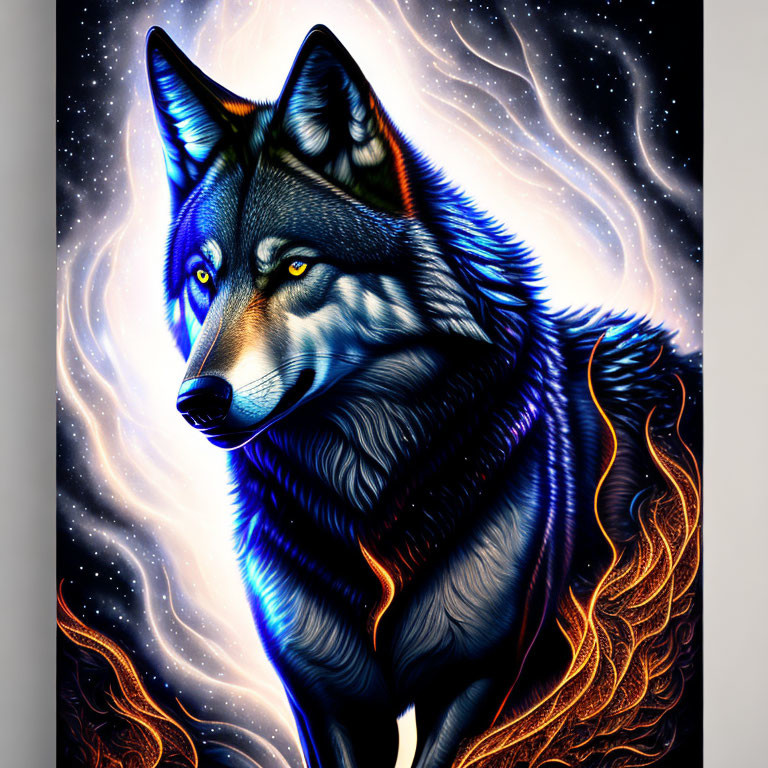 Magic Flames Grey Wolf