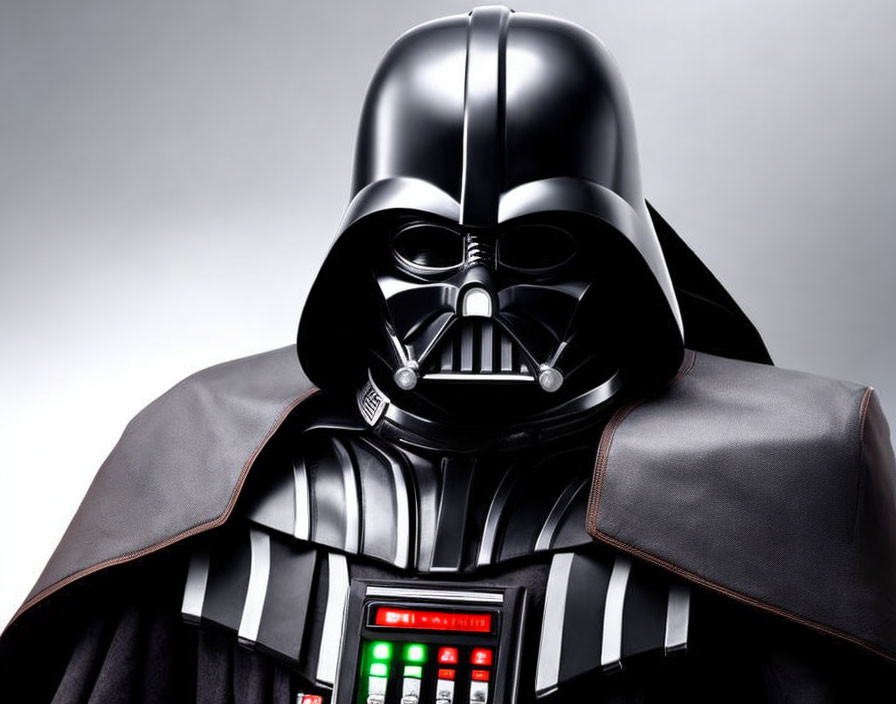 Detailed Close-Up of Darth Vader's Helmet and Chest Plate