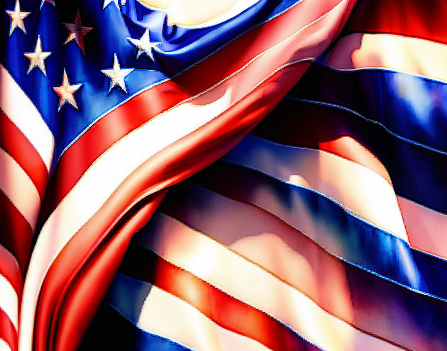 Detailed Close-Up of Vibrant United States Flag Texture