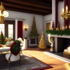 Festive Christmas dining room with elegant decorations