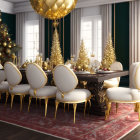 Festive Christmas dining room with elegant decor