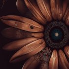 Detailed Floral Mandala Artwork in Blue and Brown Hues