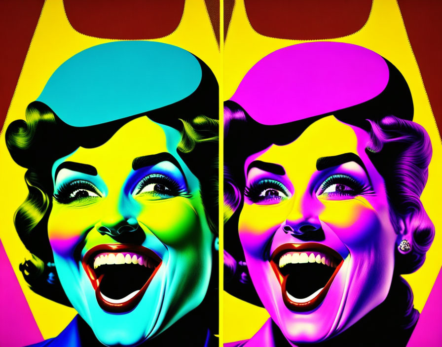 Colorful Pop Art Portrait of Woman in Bright Hues