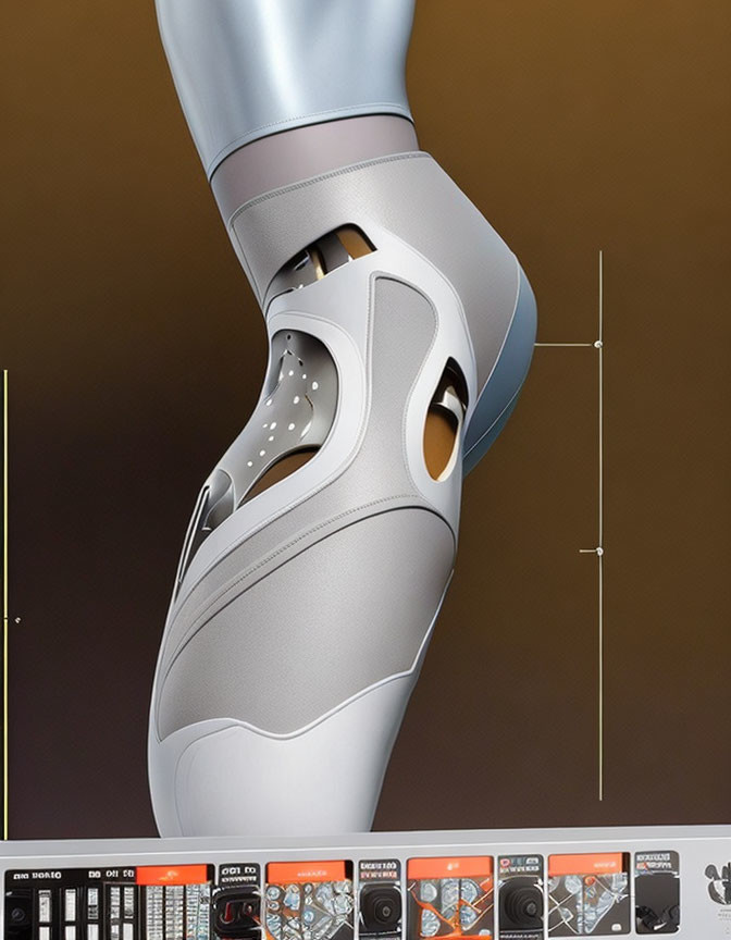 Detailed Cross-Section of Robotic Knee Joint Mechanics