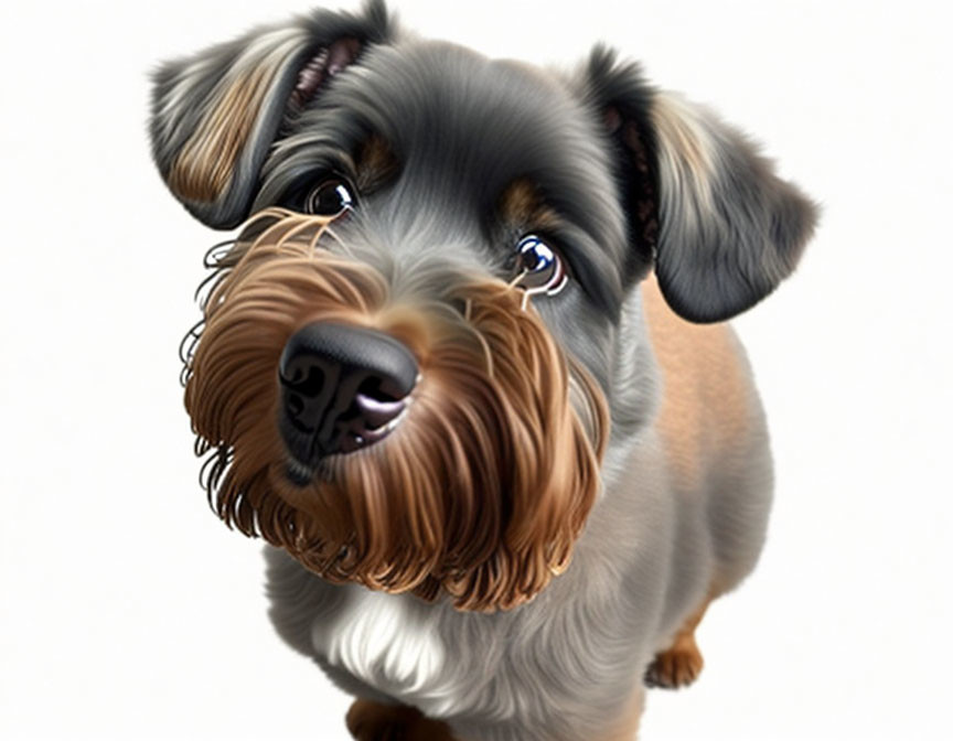 Detailed Illustration of Cute Dog with Shiny Eyes and Floppy Ears