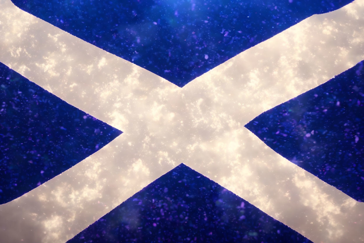 Scottish Saltire Flag with Cosmic Galaxy Texture