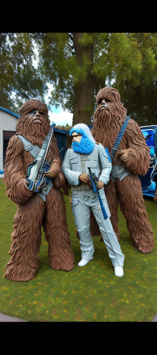 Group of People in Star Wars Costumes with Guitar