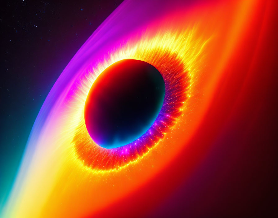 Colorful Accretion Disk Surrounding Black Hole in Space