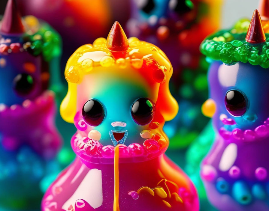 Vibrant Plastic Unicorn Toys with Expressive Eyes