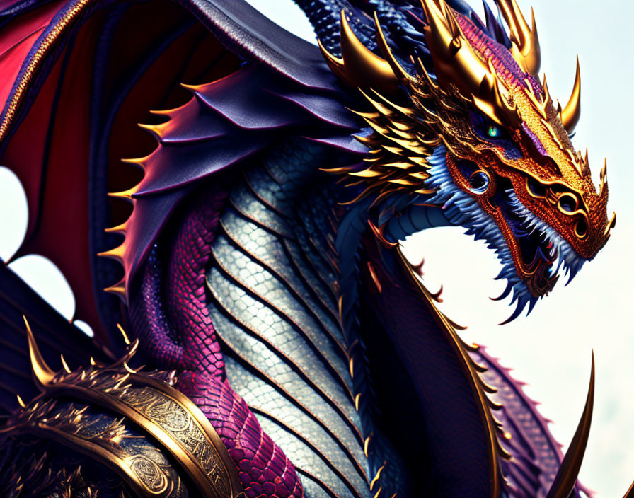 Majestic dragon digital artwork with vivid colors