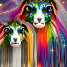 Colorful Psychedelic Goats in Whimsical Fantasy Art Style