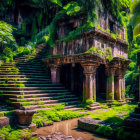 Moss-Covered Ancient Temple in Lush Jungle