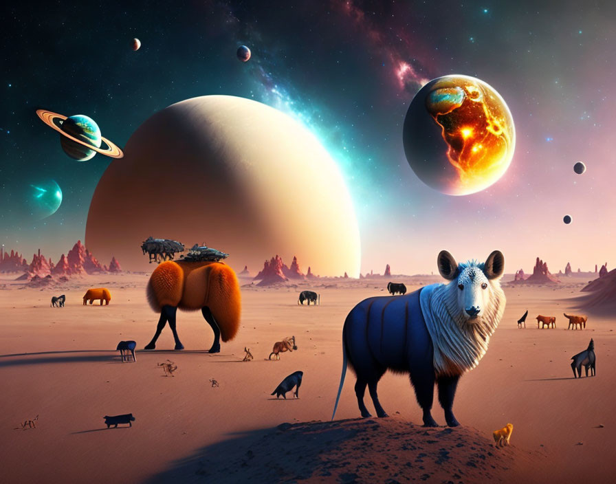 Surreal animal-body planets in cosmic landscape