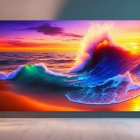 High-Resolution Wave Image on Vibrant Smart TV