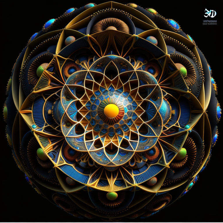 Colorful Digital Fractal Sphere with Intricate Patterns