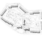 Detailed Monochrome Blueprints of Large Building Complex