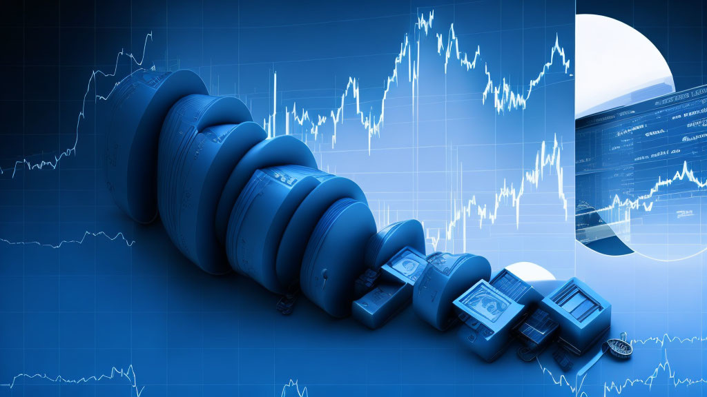 Conceptual Image: Fitness and Finance Blend with Dumbbells, Currency, and Stock Market Graph