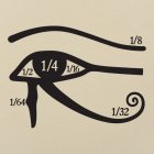 Ancient Egyptian Eye of Horus with intricate patterns on beige background