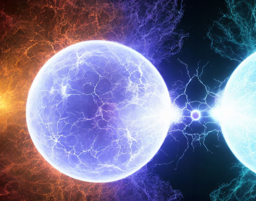 Intersecting Electric Arcs in Glowing Plasma Spheres