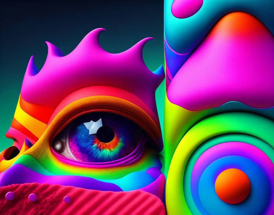 Colorful Abstract Eye Artwork with Liquid and Psychedelic Patterns