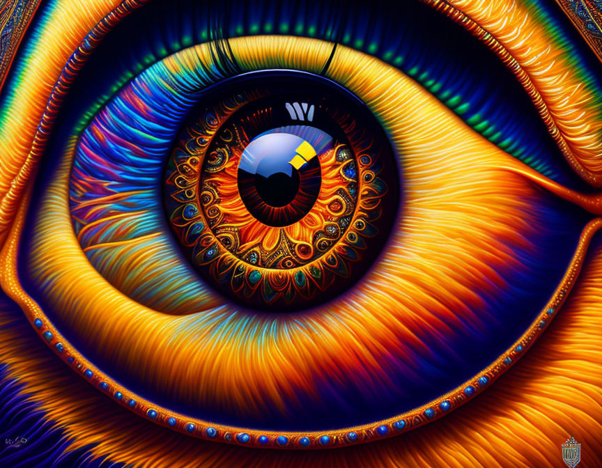 Detailed Human Eye Illustration with Vibrant Colors