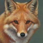 Detailed Fox Face Illustration with Vibrant Orange Fur & Blue Eyes