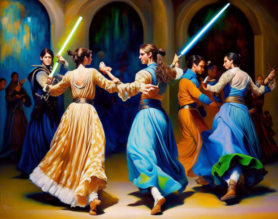 At the Ceilidh with the Jedi dancers