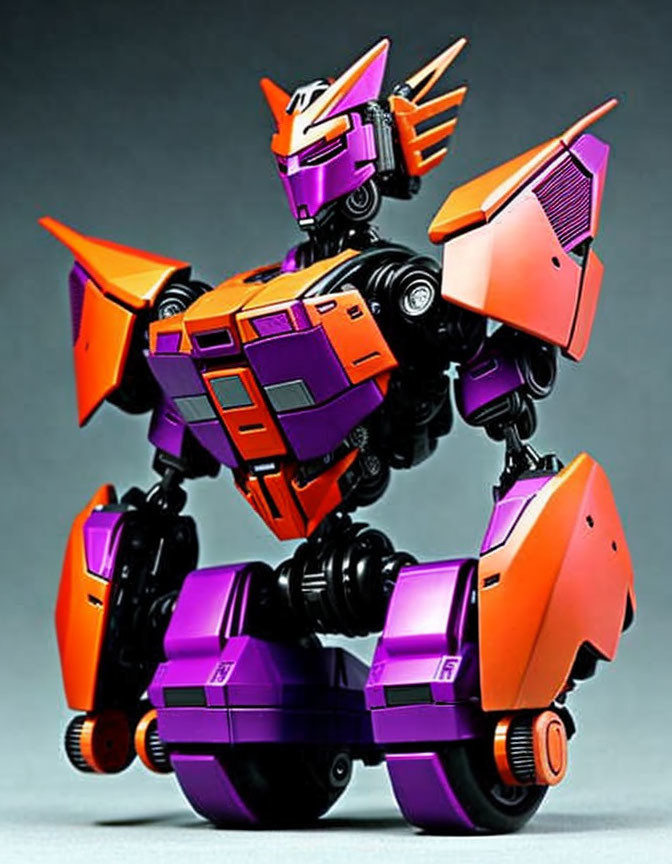 Vibrant Toy Robot with Purple and Orange Accents