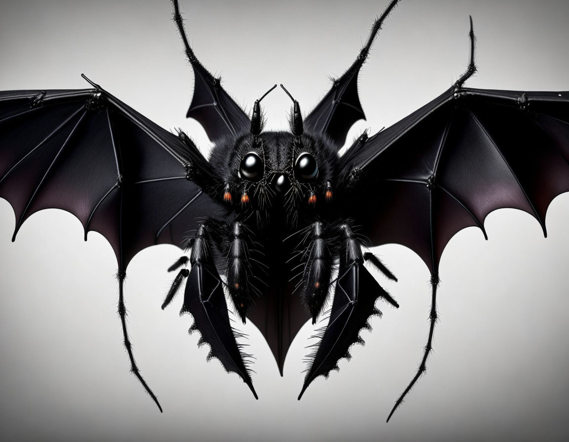 Stylized digital artwork of a bat with pronounced eyes and feather-like fur