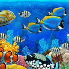 Colorful Fish and Coral in Vibrant Underwater Scene