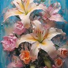 Colorful Watercolor Painting of Blooming Flowers