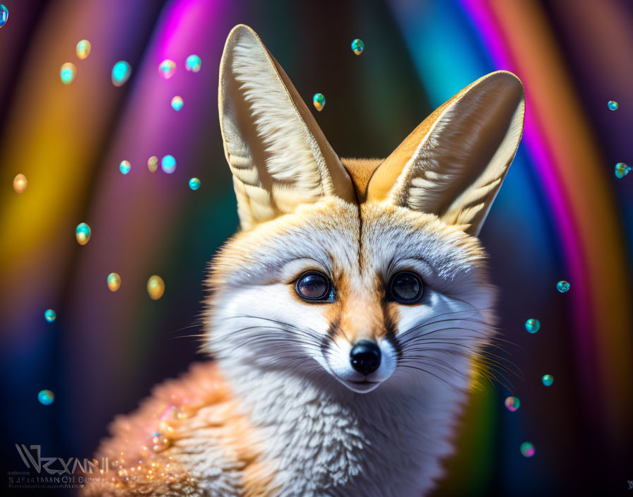 Fennec Fox Close-Up with Large Ears and Sparkling Eyes