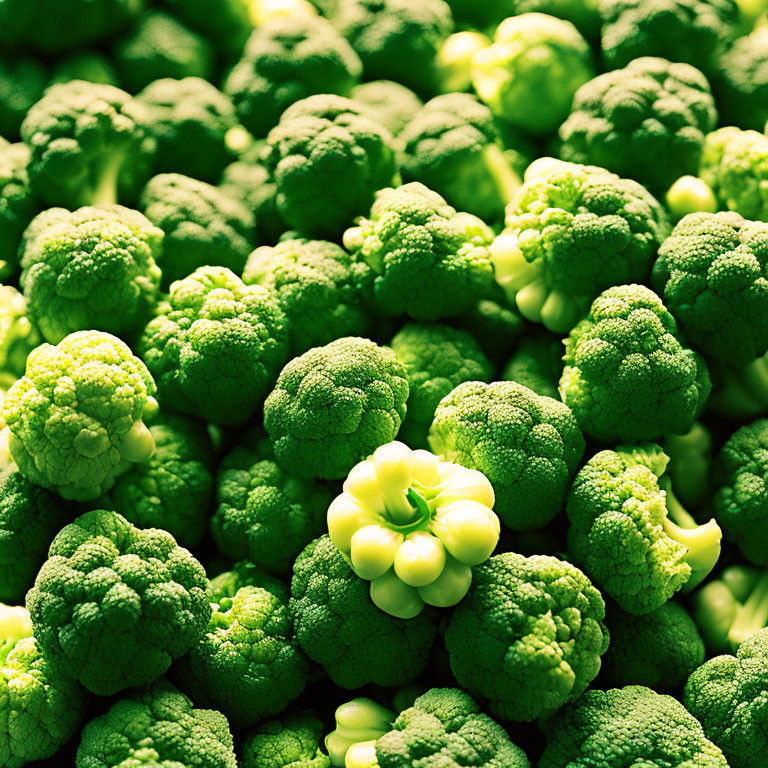 Vibrant Green Broccoli Heads Close-Up View