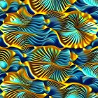 Swirling Blue and Brown Fractal Tunnel Design