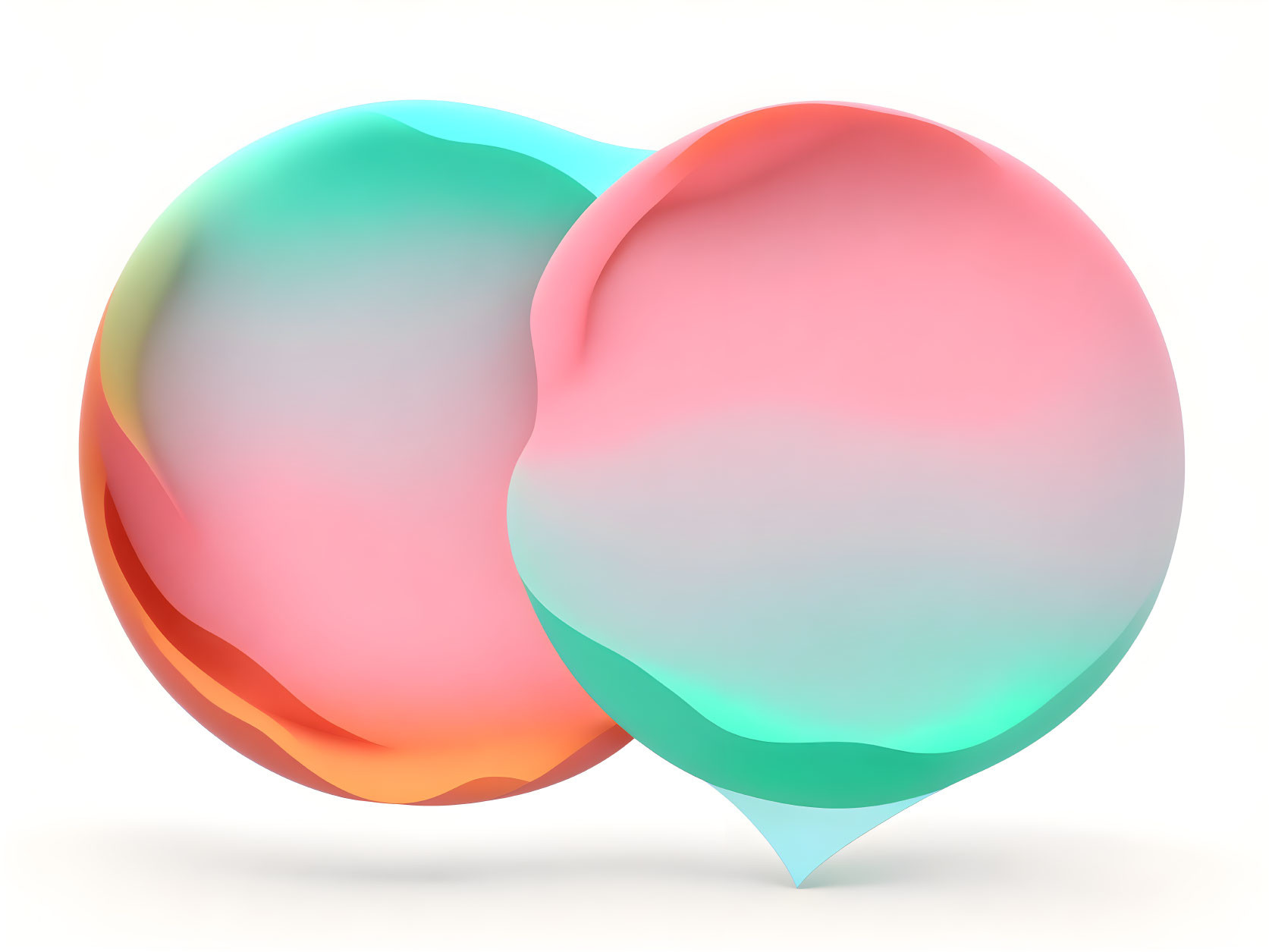 Translucent Speech Bubbles in Blue, Green, and Pink Gradient