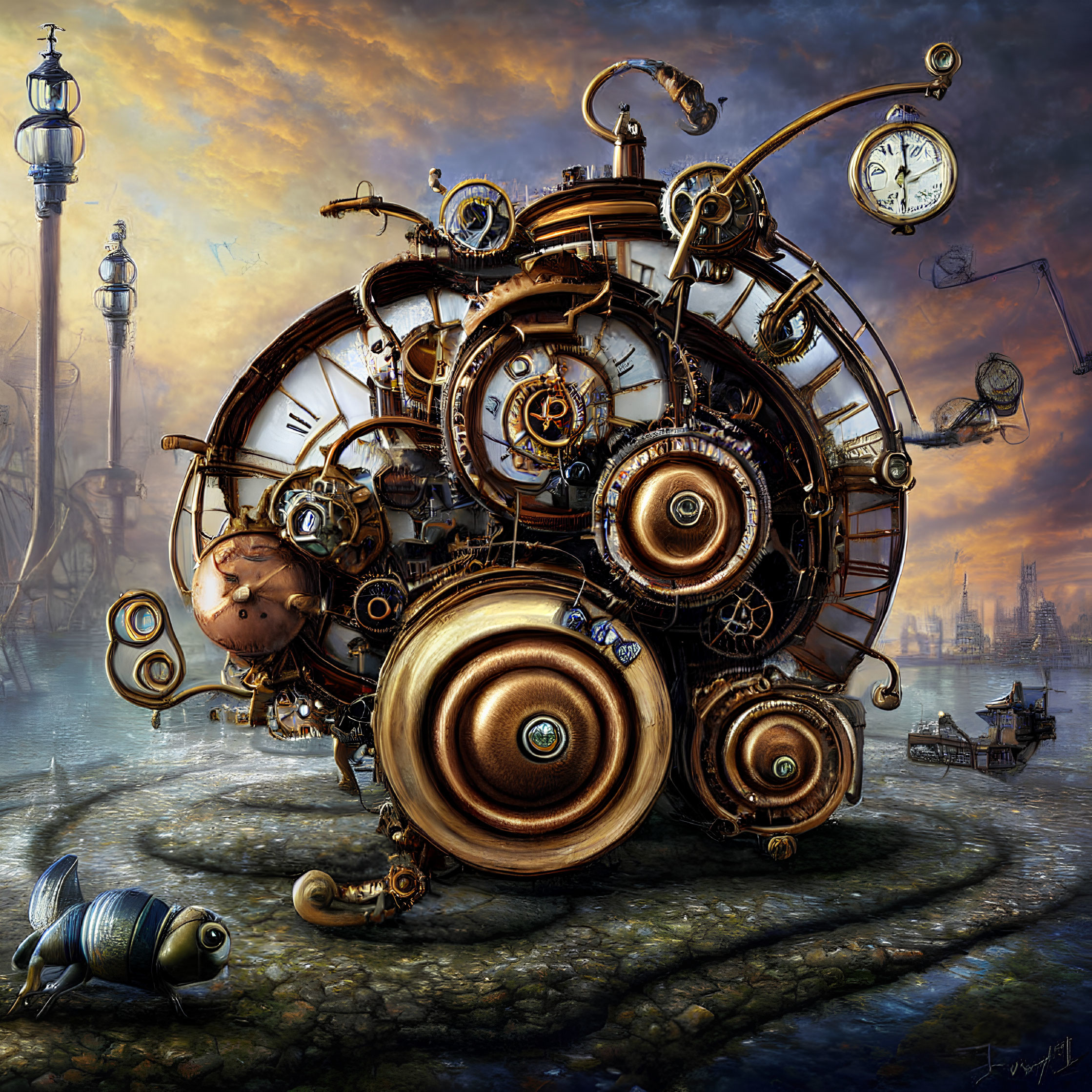 Snail as steampunk