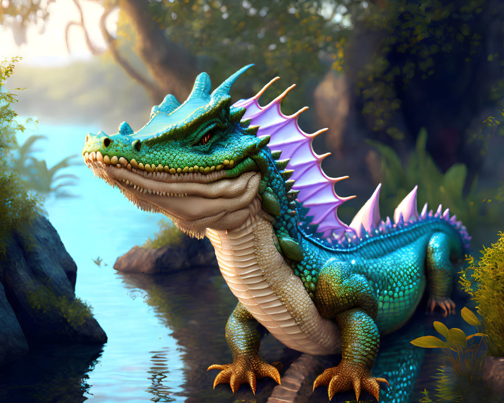 Detailed Dragon Illustration in Vibrant Colors