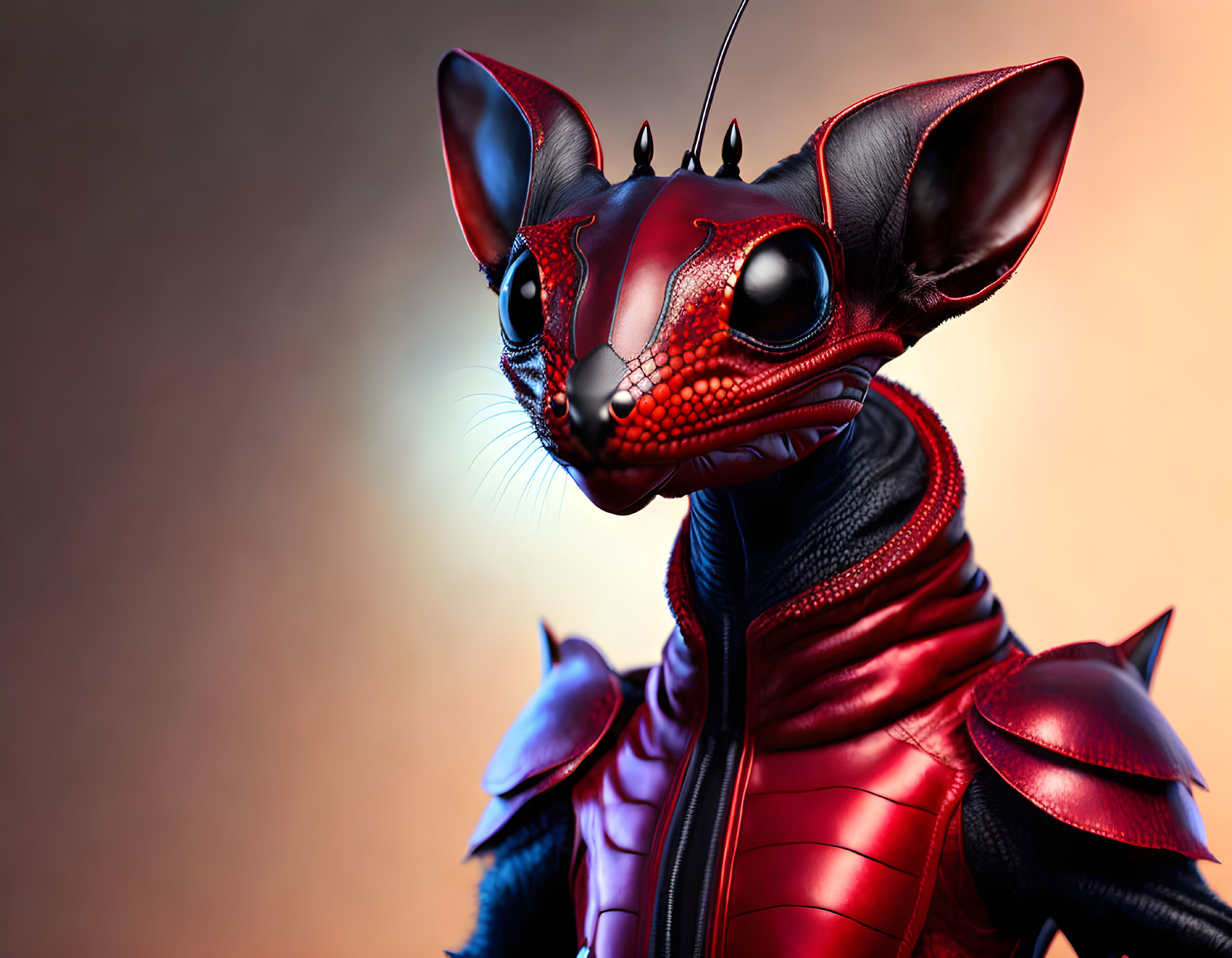 Detailed Stylized Anthropomorphic Cat-Insect Hybrid in High-Resolution