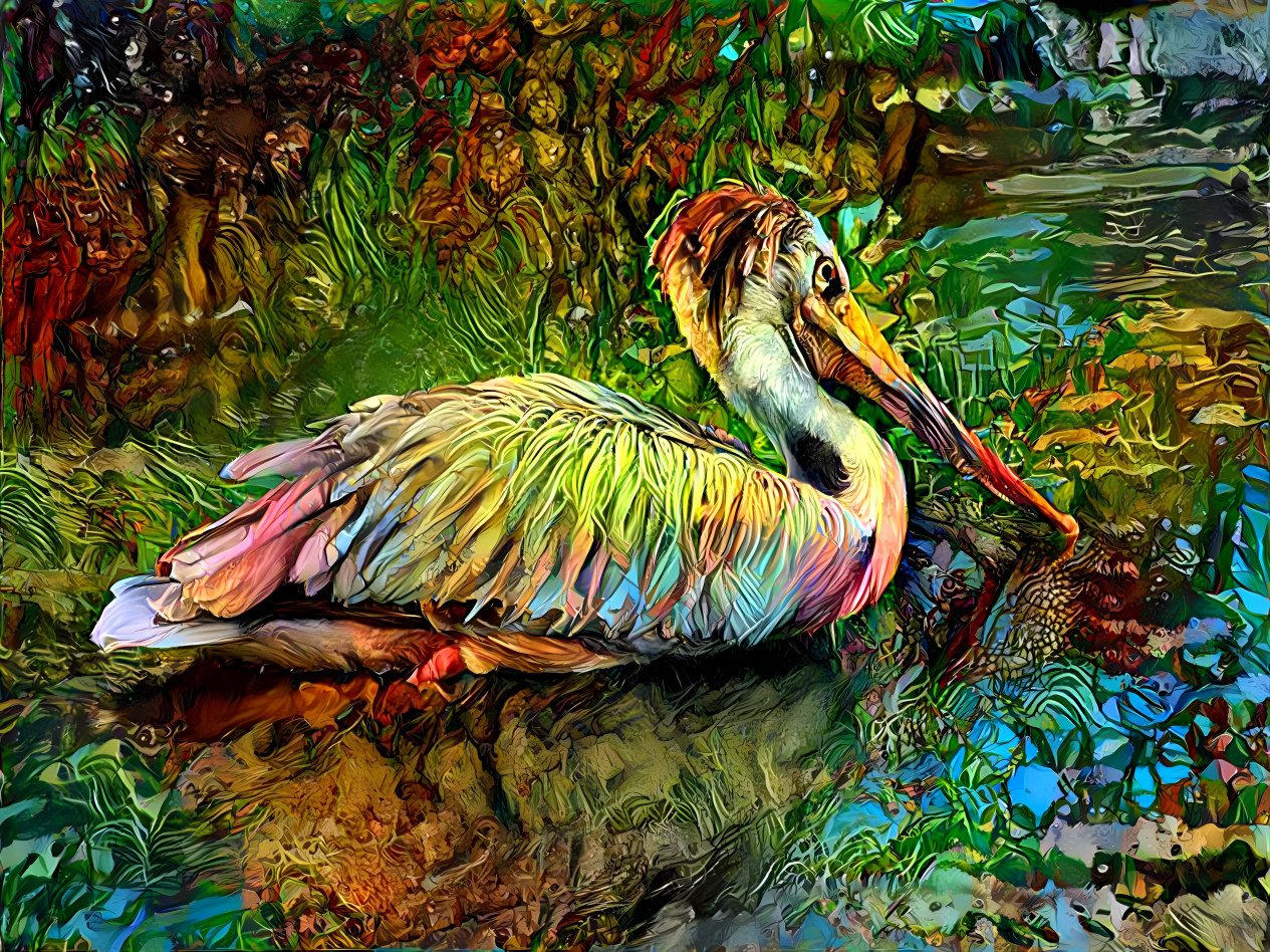 Pelican in the water 